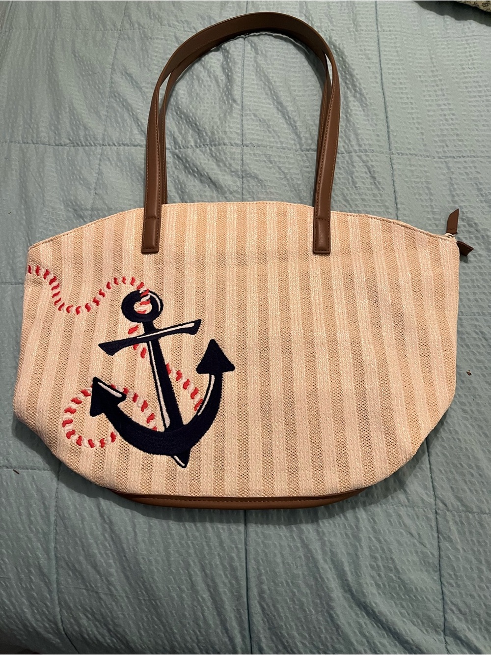 Vera Bradley Nautical Straw Tote